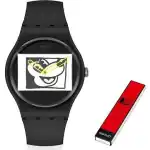 Swatch Mickey Blanc Sur Noir (SUOZ337) Unisex WATCHES