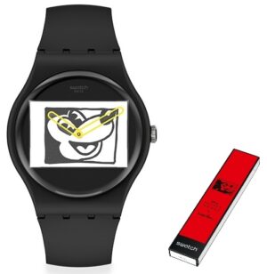 SWATCH MICKEY BLANC SUR NOIR (SUOZ337) Unisex WATCHES