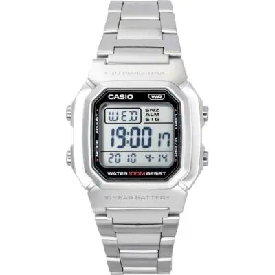 Casio Digital Stainless Steel Bracelet Quartz W-800HD-1AV 100M Men's Watch