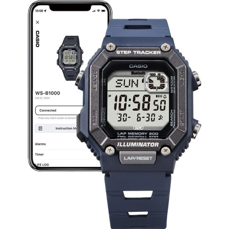 Casio Collection Step Tracker Lap 200 Bluetooth - Blue (WS-B1000-2AVEF) Men WATCHES