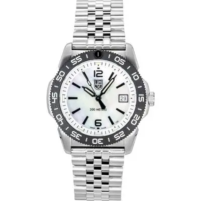 Luminox Pacific Diver Ripple Stainless Steel Mother Of Pearl Dial Quartz XS.3126M.1 200M Men's Watch