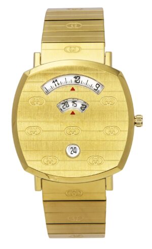 Gucci Grip Gold Tone Stainless Steel Gold Dial Quartz YA157409 Unisex Watch
