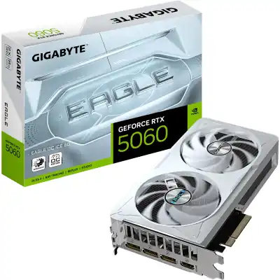 GIGABYTE nVidia GeForce RTX 5060 EAGLE OC ICE 8GB - 8GB GDDR7; 128-Bit Memory Bus; 1x HDMI; 3x DisplayPort .
