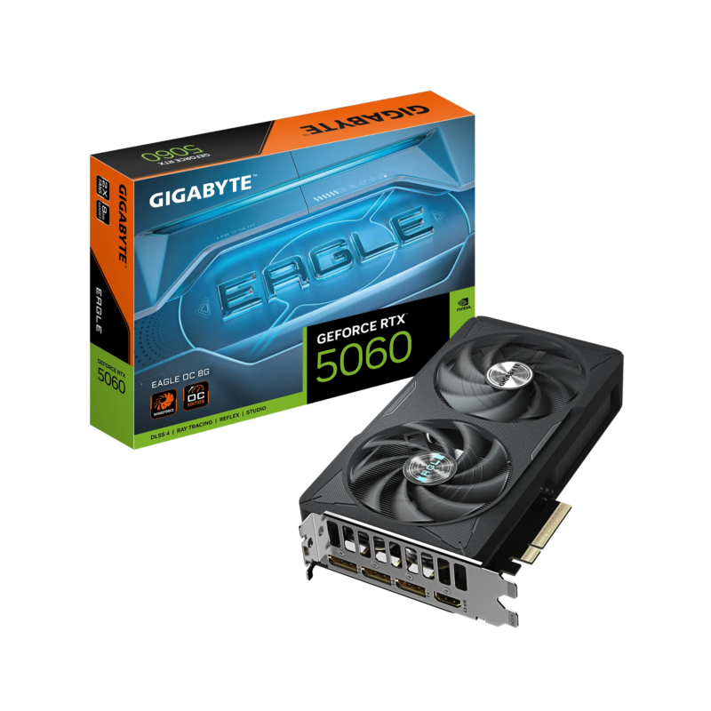 GIGABYTE nVidia GeForce RTX 5060 EAGLE OC 8GB - 8GB GDDR7; 128-Bit Memory Bus; 1x HDMI; 3x DisplayPort .