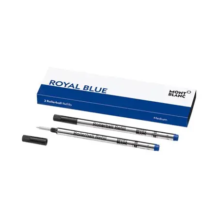 Montblanc Royal Blue Rollerball Refills Medium (M) – 2 Pack – Unisex Luxury Stationery (128233)