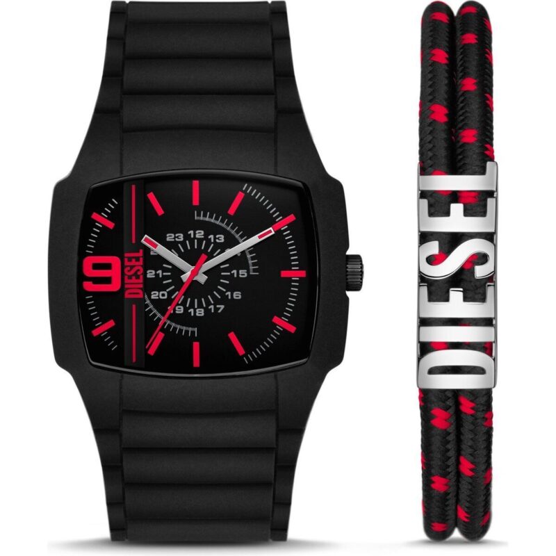 Diesel Men's Watch (DZ2191SET) - Resin Case, Silicone Strap, 45mm