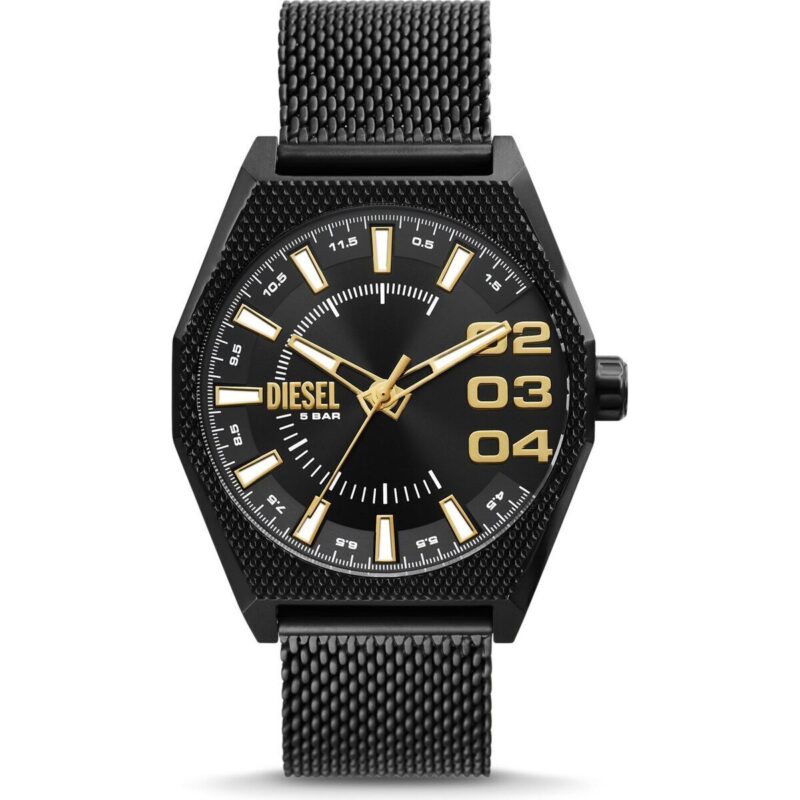Diesel Men's Watch (DZ2194) - Stainless Steel Ion-Plated Black Case, Mesh Strap, 43mm