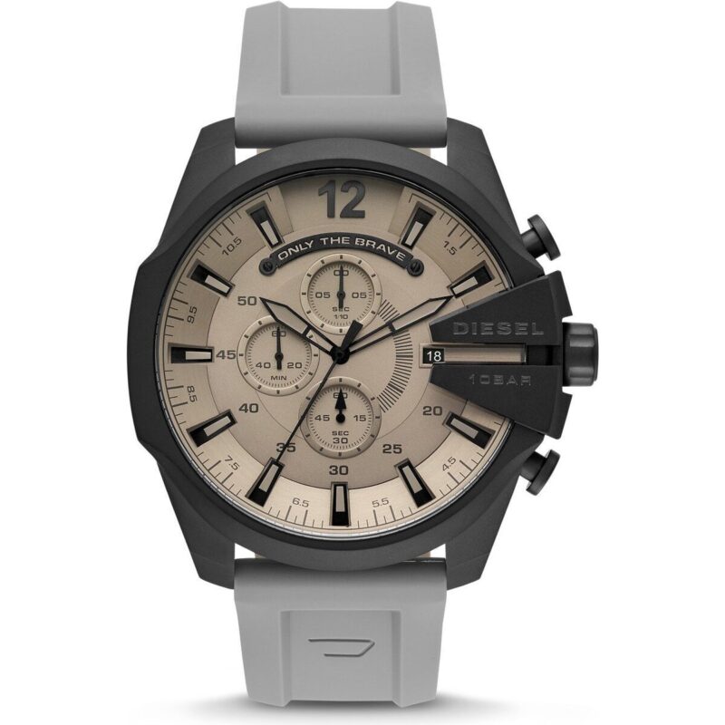 Diesel Men's Watch (DZ4496) - Stainless Steel Ion-Plated Black Case, Silicone Strap, 51mm
