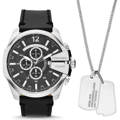 Diesel Men's Chronograph Watch (DZ4559) - Stainless Steel Case, Leather Strap, 51mm