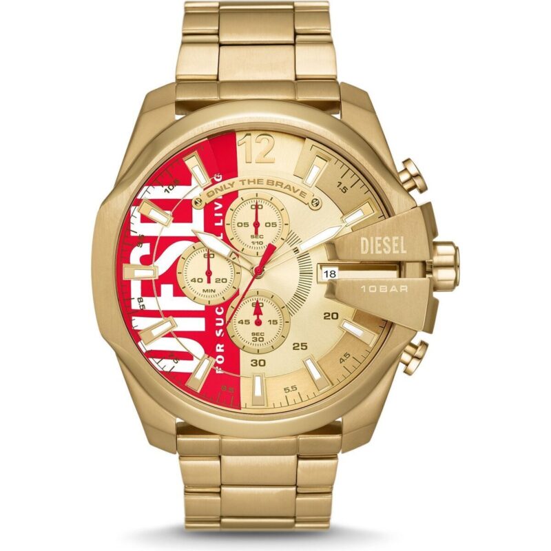 Diesel Men's Chronograph Watch (DZ4642) - Stainless Steel Ion-Plated Gold Case, Stainless Steel Ion-Plated Gold Strap, 51mm