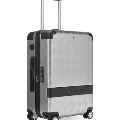 Montblanc #MY4810 Silver Polycarbonate Cabin Trolley with Front Pocket – Unisex Luxury Travel Luggage (MB131965)