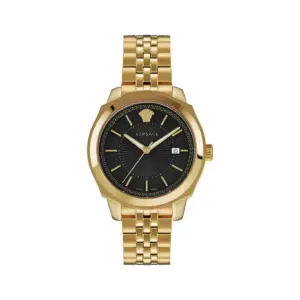 Versace Icon Classic 42mm Men's Watch – IP Yellow Gold Stainless Steel with Black Medusa Dial (VEV901021)