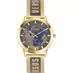 Versus Versace Lea 35mm Women’s Watch – IP Yellow Gold Case with Guilloché Dial & Gold Mesh Bracelet (VSPLN2621)