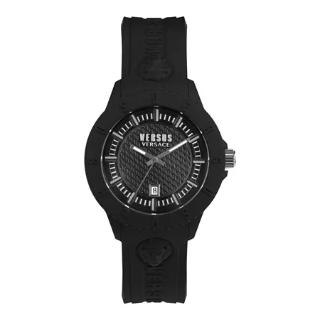 Versus Versace Tokyo 42mm Men’s Watch – Matte Black Silicone Case and Strap with 3D Lion Head and Date Function (VSPOY5921