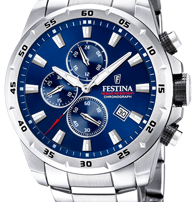Festina Sport Chronograph Stainless Steel Blue Dial Quartz F20463-2 100M Men's Watch