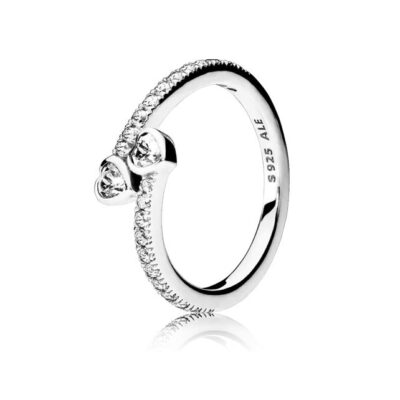 Pandora Two Sparkling Hearts Ring (191023CZ-52) Women JEWELRY