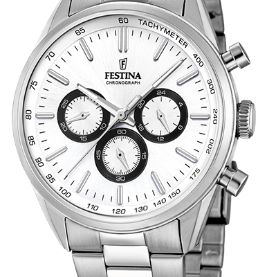 Festina Timeless Chronograph Stainless Steel White Dial Quartz F16820-Q Men's Watch