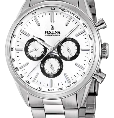 Festina Timeless Chronograph Stainless Steel White Dial Quartz F16820-Q Men's Watch