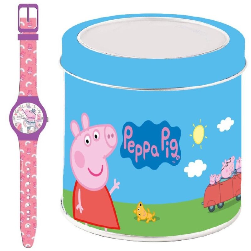 Kid Watch Peppa Pig - Tin Box (482625) Unisex WATCHES