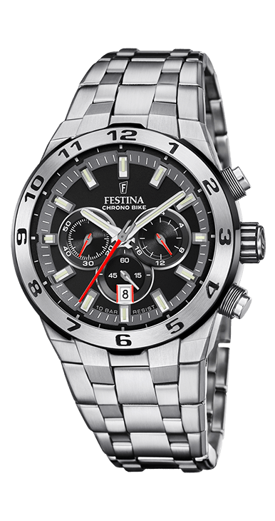 4a79aabe2a37c5732b06679161e9d16d38e72c55_F20670_6.png Festina Chrono Bike Chronograph Stainless Steel Black Dial Quartz F20670-6 100M Men's Watch