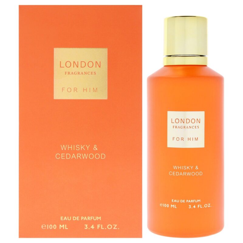 Fine Perfumery London Fragrances Whisky and Cedarwood for Men 3.4 oz EDP Spray