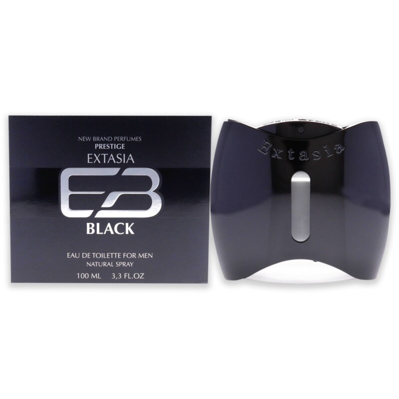 New Brand Extasia Black for Men - 3.4 oz Eau de Toilette Spray