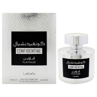 Lattafa Confidential - Platinum by Lattafa for Men 3.4 oz EDP Spray