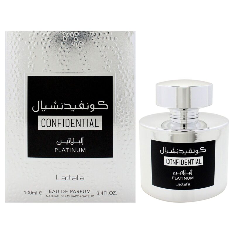 Lattafa Confidential - Platinum by Lattafa for Men 3.4 oz EDP Spray