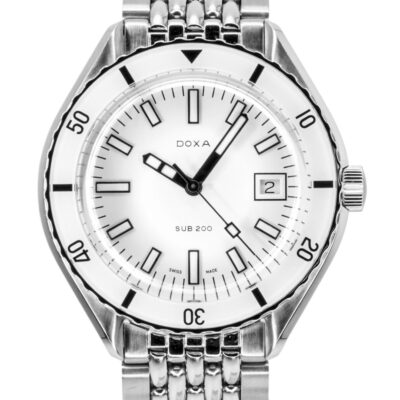 Doxa SUB 200 Whitepearl Stainless Steel White Dial Automatic Diver's 799.10.011.10 200M Men's Watch