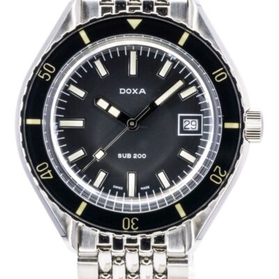 Doxa SUB 200 Sharkhunter Stainless Steel Black Dial Automatic Diver's 799.10.101.10 200M Men's Watch