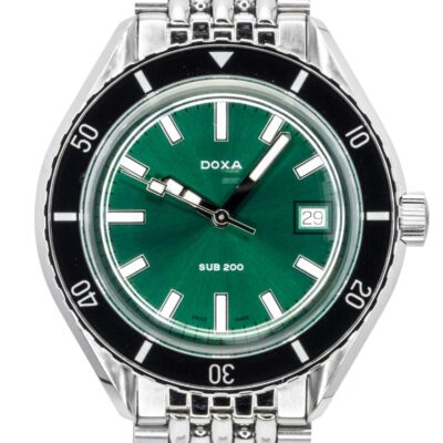Doxa SUB 200 Sea Emerald Stainless Steel Green Dial Automatic Diver's 799.10.131.10 200M Men's Watch With Extra Strap