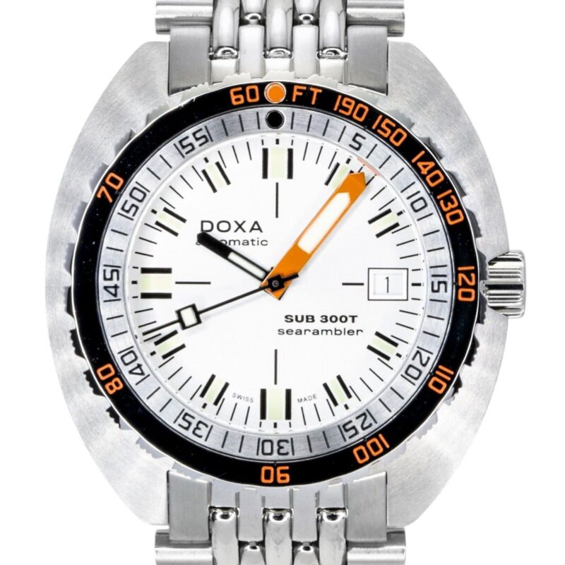 Doxa SUB 300 Searambler Stainless Steel Silver Dial Automatic Diver's 840.10.021.10 1200M Men's Wacth With Extra Strap