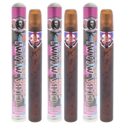 Cuba City Miami by Cuba for Women 1.17 oz Eau de Parfum Spray Pack of 3