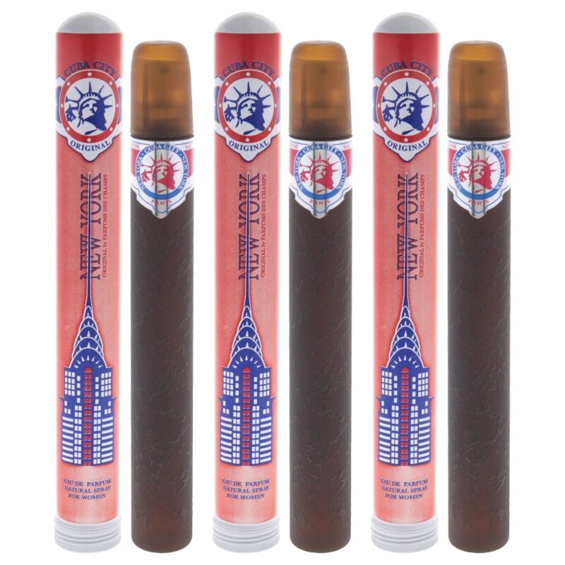 Cuba City New York by Cuba for Women 1.17 oz EDP Spray Pack of 3