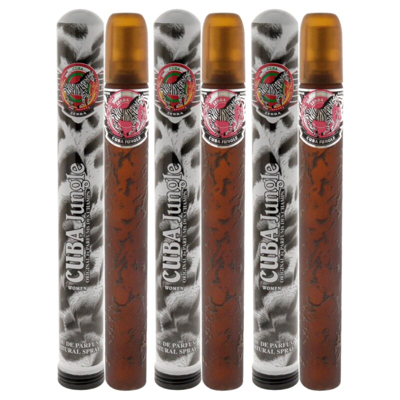 Cuba Jungle Zebra by Cuba for Women 1.17 oz EDP Spray Pack of 3 Eau de Parfum
