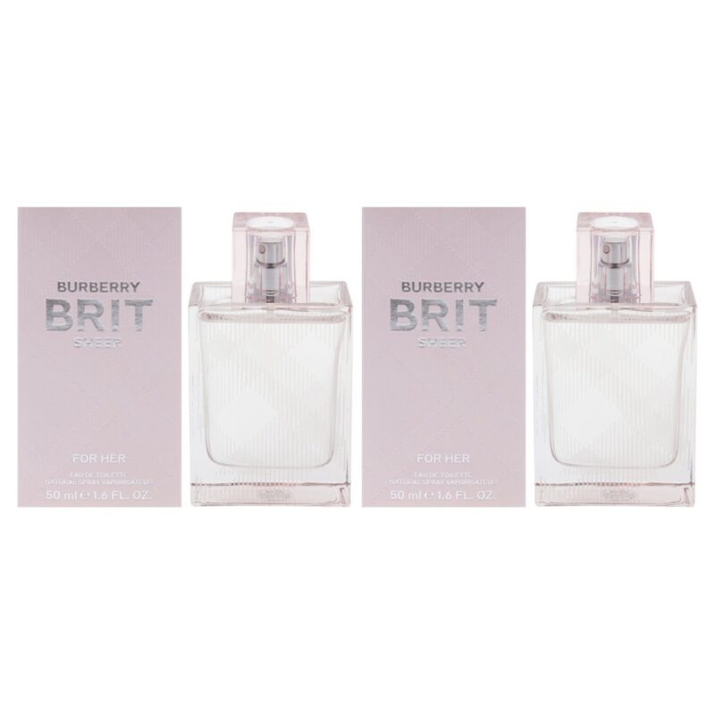 Burberry Brit Sheer by Burberry for Women 1.6 oz EDT Spray Pack of 2