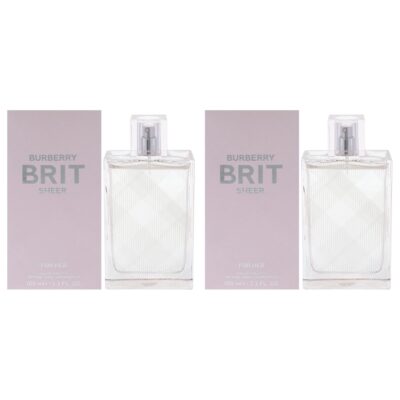 Burberry Brit Sheer by Burberry for Women 3.3 oz EDT Spray Pack of 2