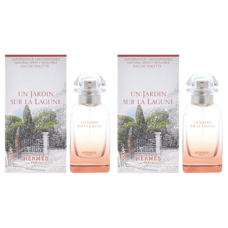 Hermes Un Jardin Sur La Lagune for Unisex 1.6 oz EDT Spray Pack of 2