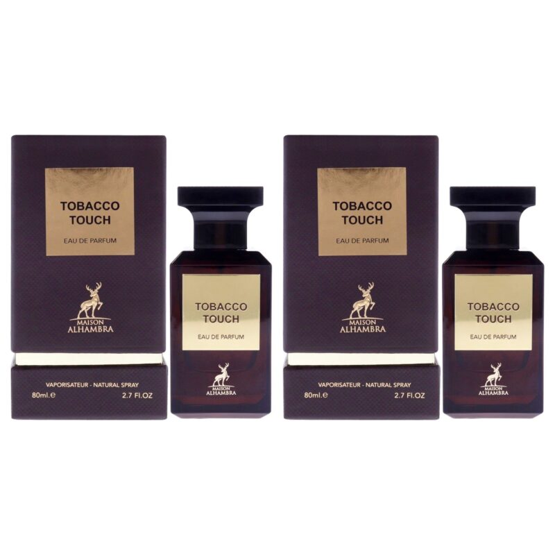 Maison Alhambra Tobacco Touch for Men 2.7 oz EDP Spray Pack of 2