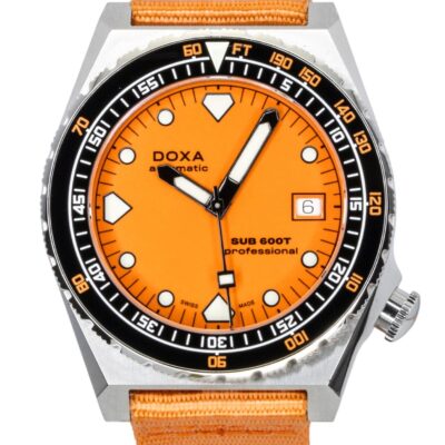 Doxa SUB 600T Professional Orange Dial Automatic Diver's 861.10.351.21-N 600M Men's Watch With Extra Strap
