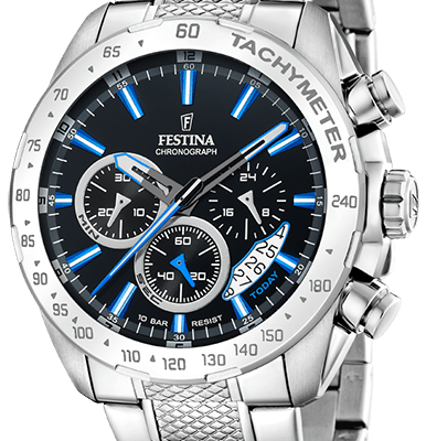 Festina Timeless Chronograph Stainless Steel Black Dial Quartz F20668-6 100M Men's Watch