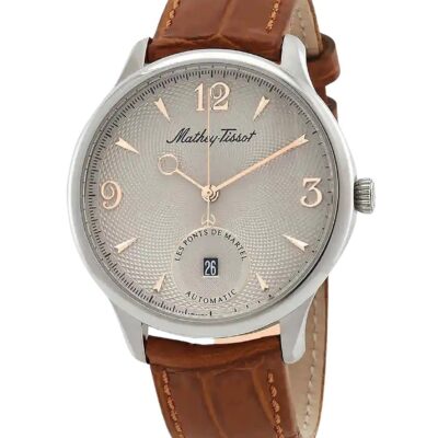 Mathey-Tissot Edmond Automatic Limited Edition Leather Strap Silver Dial AC1886CIA Men's Watch