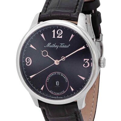 Mathey-Tissot Edmond Automatic Limited Edition Leather Strap Black Dial AC1886CNA Men's Watch