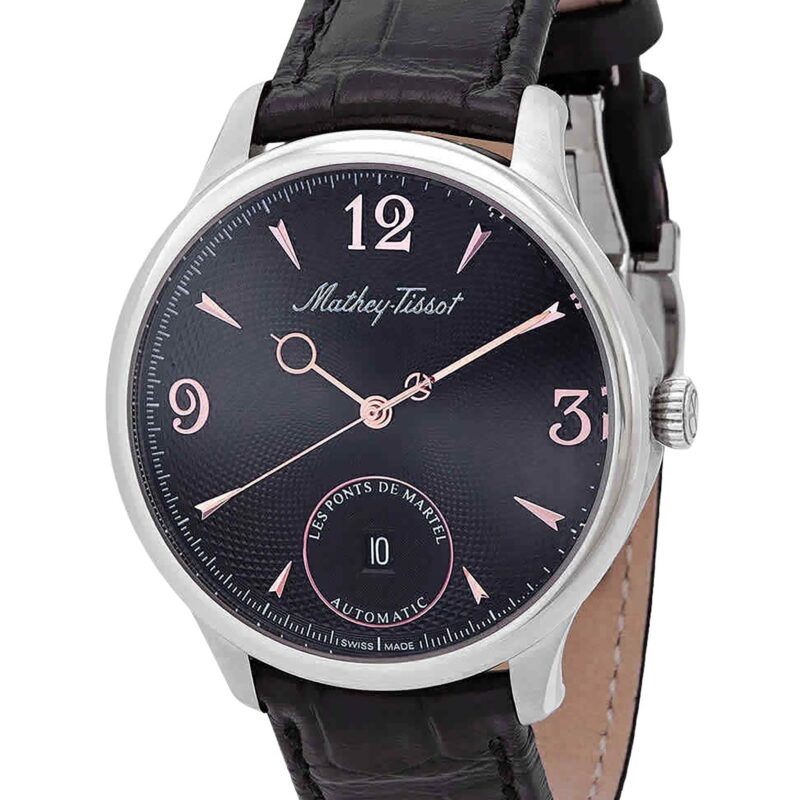 Mathey-Tissot Edmond Automatic Limited Edition Leather Strap Black Dial AC1886CNA Men's Watch