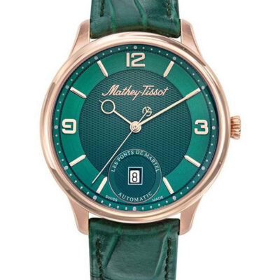 Mathey-Tissot Edmond Auto 3D Leather Strap Green Dial Automatic AC1886PVE Men's Watch
