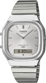 Casio Vintage Edgy Rounded Square - Silver (AQ-240E-7AEF) Unisex WATCHES
