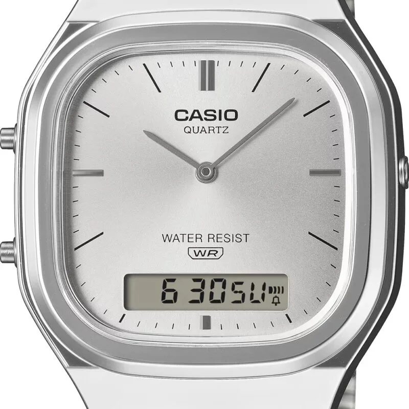 Casio Vintage Edgy Rounded Square - Silver (AQ-240E-7AEF) Unisex WATCHES Casio Vintage Edgy Rounded Square - Silver (AQ-240E-7AEF) Unisex WATCHES