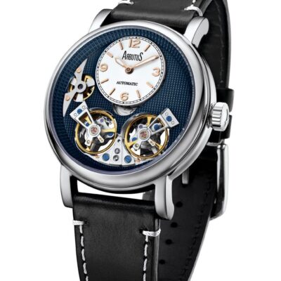 Arbutus Wall Street Leather Strap Blue Open Heart Dial Automatic AR1804SUB Men's Watch