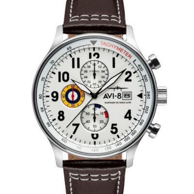 AVI-8 Hawker Hurricane Classic Chronograph Classic White Dial Quartz AV-4011-01 Men's Watch