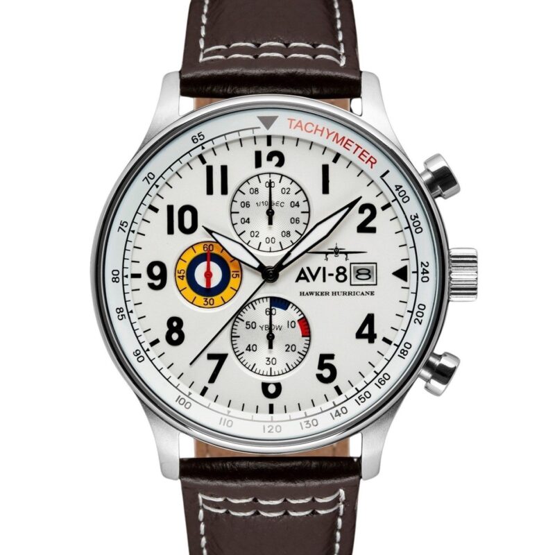 AVI-8 Hawker Hurricane Classic Chronograph Classic White Dial Quartz AV-4011-01 Men's Watch